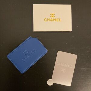 NIB Chanel Blue  Metallic Mirror & Card Holder